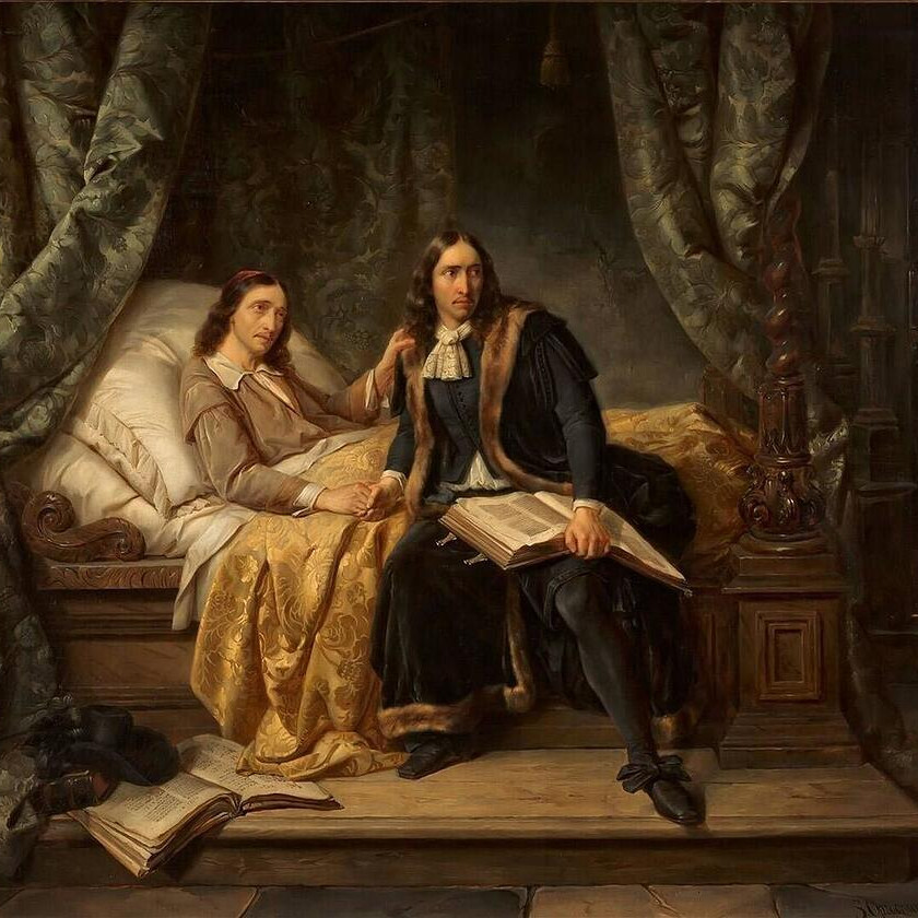 Schilderij van de gebroeders De Witt in de gevangenis.