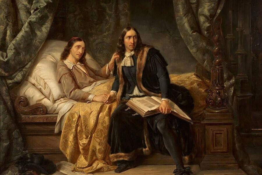 Schilderij van de gebroeders De Witt in de gevangenis.