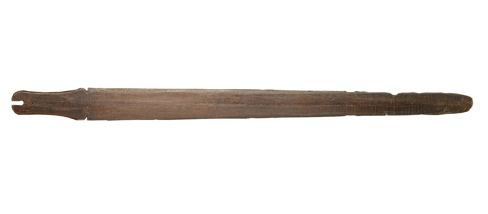 Houten beulszwaard tentoongesteld in het museum De Gevangenpoort.